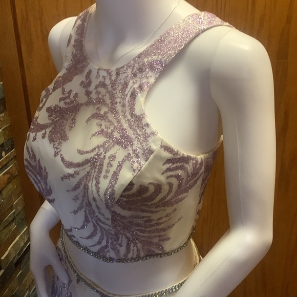 Camille  prom size 4 Purple and White Skirt dress set corset back 311 - Picture 8 of 10
